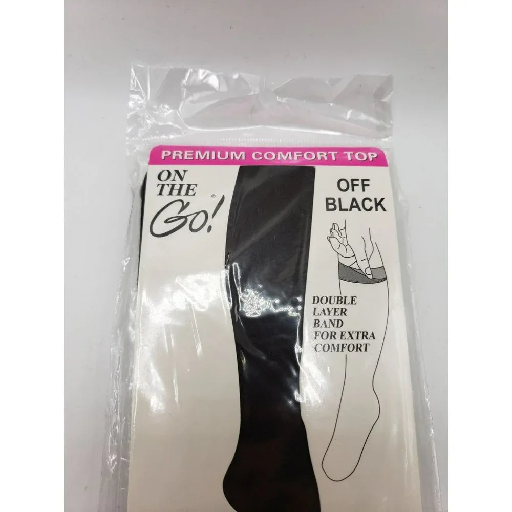 On The Go Premium Comfort Top Black Knee Highs One Size Fits‎ Most